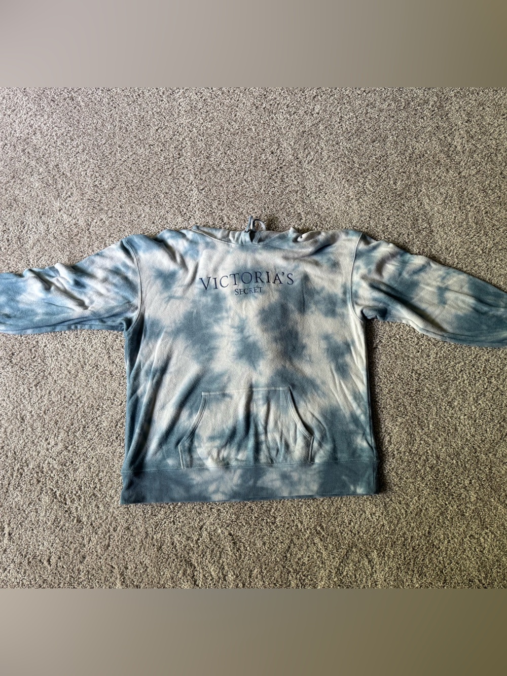 Victoria's Secret Women’s Blue Tie-Dye Pullover Hoodie